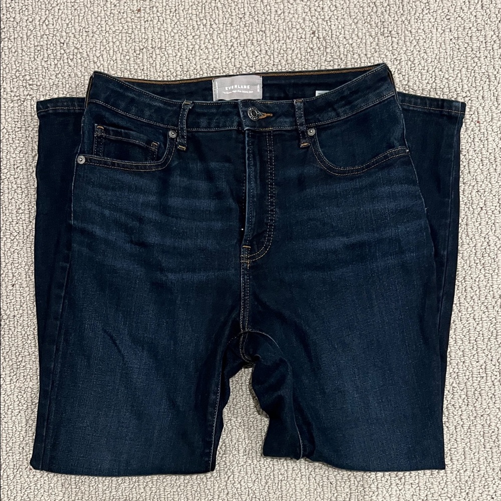 Everlane Dark Blue High-Rise Skinny Jeans